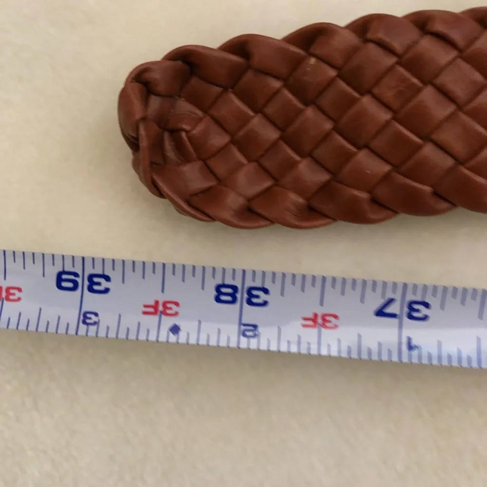 Brown braided belt